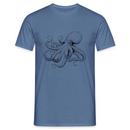Zarte Oktopus Kraken Illustration in schwarz - Männer T-Shirt - by Artful Alchemist