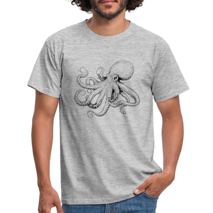 Zarte Oktopus Kraken Illustration in schwarz - Männer T-Shirt - by Artful Alchemist
