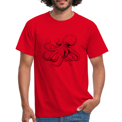 Zarte Oktopus Kraken Illustration in schwarz - Männer T-Shirt - by Artful Alchemist