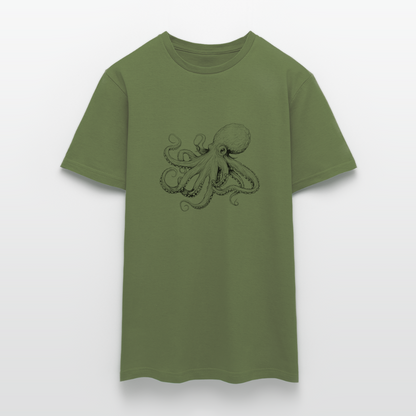 Zarte Oktopus Kraken Illustration in schwarz - Männer T-Shirt - by Artful Alchemist