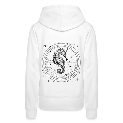 Vintage Weltraum Nautik Design Seepferd - Frauen Premium Hoodie - by Artful Alchemist