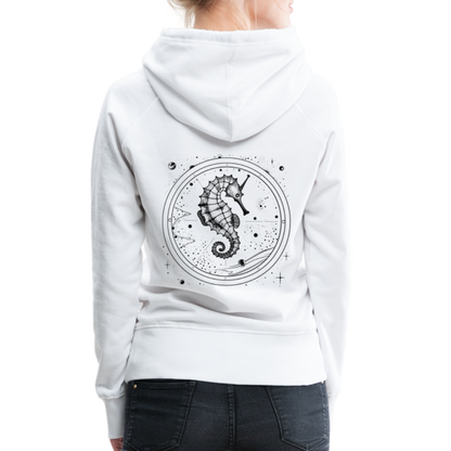 Vintage Weltraum Nautik Design Seepferd - Frauen Premium Hoodie - by Artful Alchemist