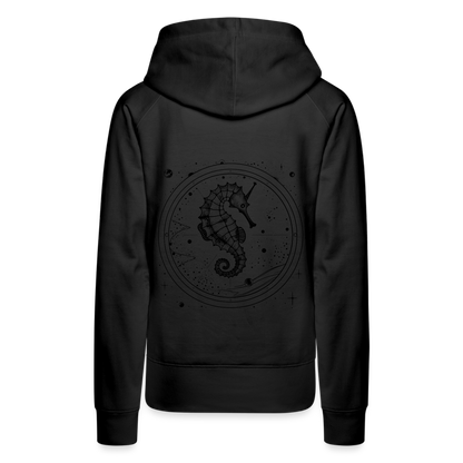 Vintage Weltraum Nautik Design Seepferd - Frauen Premium Hoodie - by Artful Alchemist