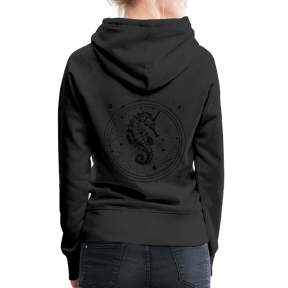 Vintage Weltraum Nautik Design Seepferd - Frauen Premium Hoodie - by Artful Alchemist