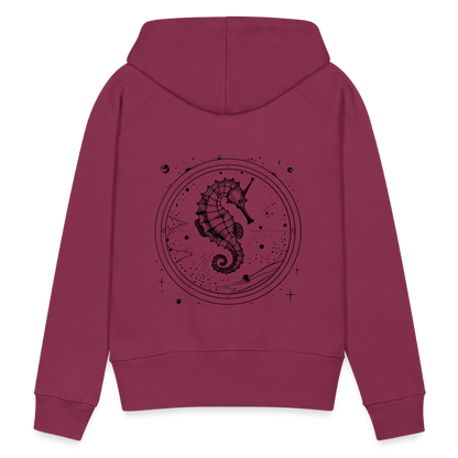 Vintage Weltraum Nautik Design Seepferd - Frauen Premium Hoodie - by Artful Alchemist