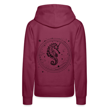 Vintage Weltraum Nautik Design Seepferd - Frauen Premium Hoodie - by Artful Alchemist