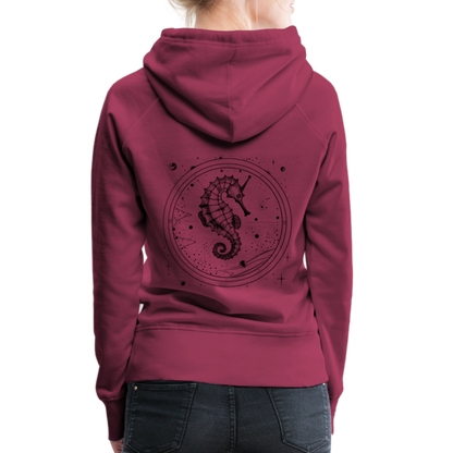 Vintage Weltraum Nautik Design Seepferd - Frauen Premium Hoodie - by Artful Alchemist