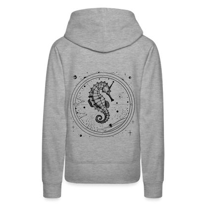 Vintage Weltraum Nautik Design Seepferd - Frauen Premium Hoodie - by Artful Alchemist