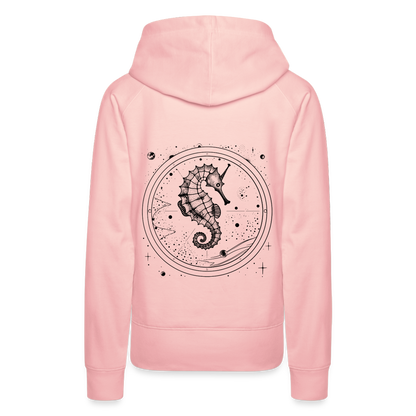 Vintage Weltraum Nautik Design Seepferd - Frauen Premium Hoodie - by Artful Alchemist