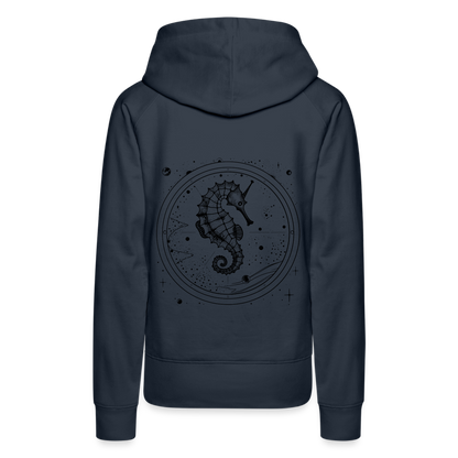 Vintage Weltraum Nautik Design Seepferd - Frauen Premium Hoodie - by Artful Alchemist