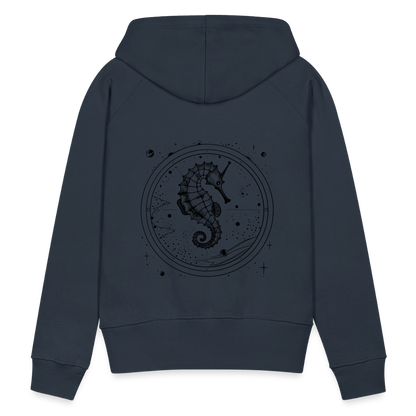 Vintage Weltraum Nautik Design Seepferd - Frauen Premium Hoodie - by Artful Alchemist