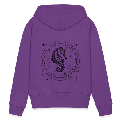 Vintage Weltraum Nautik Design Seepferd - Frauen Premium Hoodie - by Artful Alchemist