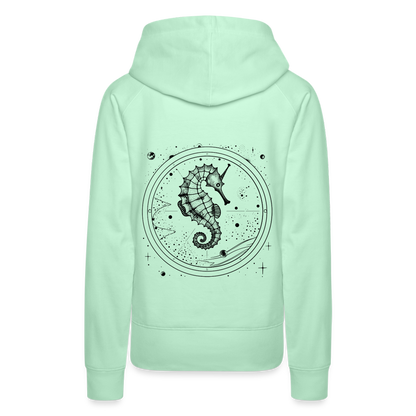 Vintage Weltraum Nautik Design Seepferd - Frauen Premium Hoodie - by Artful Alchemist