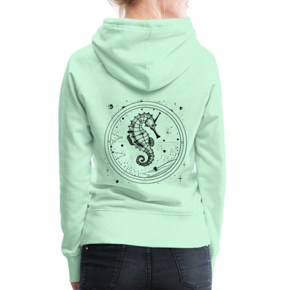 Vintage Weltraum Nautik Design Seepferd - Frauen Premium Hoodie - by Artful Alchemist