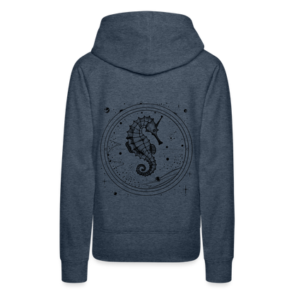Vintage Weltraum Nautik Design Seepferd - Frauen Premium Hoodie - by Artful Alchemist
