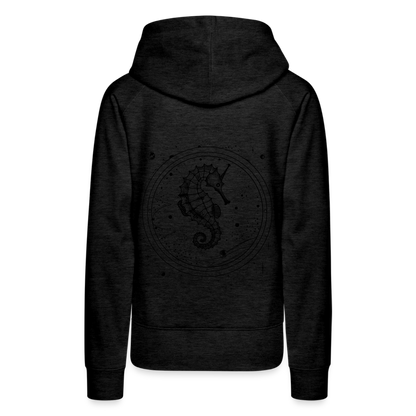 Vintage Weltraum Nautik Design Seepferd - Frauen Premium Hoodie - by Artful Alchemist