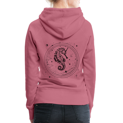 Vintage Weltraum Nautik Design Seepferd - Frauen Premium Hoodie - by Artful Alchemist