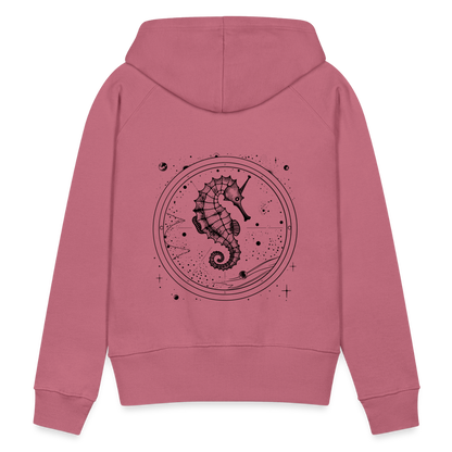 Vintage Weltraum Nautik Design Seepferd - Frauen Premium Hoodie - by Artful Alchemist