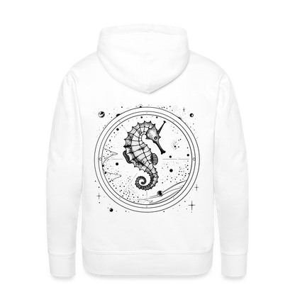 Vintage Weltraum Nautik Design Seepferd - Männer Premium Hoodie - Weiß