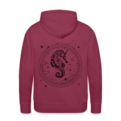 Vintage Weltraum Nautik Design Seepferd - Männer Premium Hoodie - by Artful Alchemist