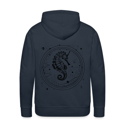 Vintage Weltraum Nautik Design Seepferd - Männer Premium Hoodie - by Artful Alchemist