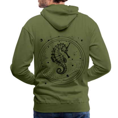 Vintage Weltraum Nautik Design Seepferd - Männer Premium Hoodie - by Artful Alchemist