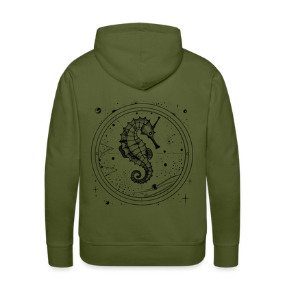 Vintage Weltraum Nautik Design Seepferd - Männer Premium Hoodie - by Artful Alchemist
