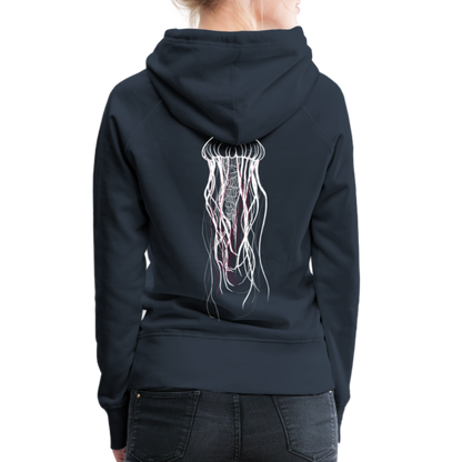 Qualle mit roten Fäden - Frauen Premium Hoodie - by Artful Alchemist