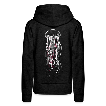 Qualle mit roten Fäden - Frauen Premium Hoodie - by Artful Alchemist